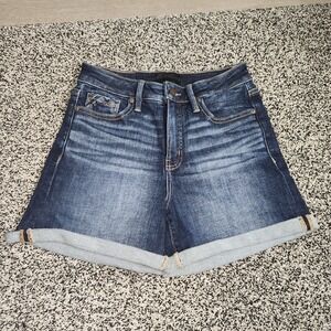 Buckle Black Fit No 93 Shorts Darkwash Stretch Women's Size 27,6" Inseam Bermuda